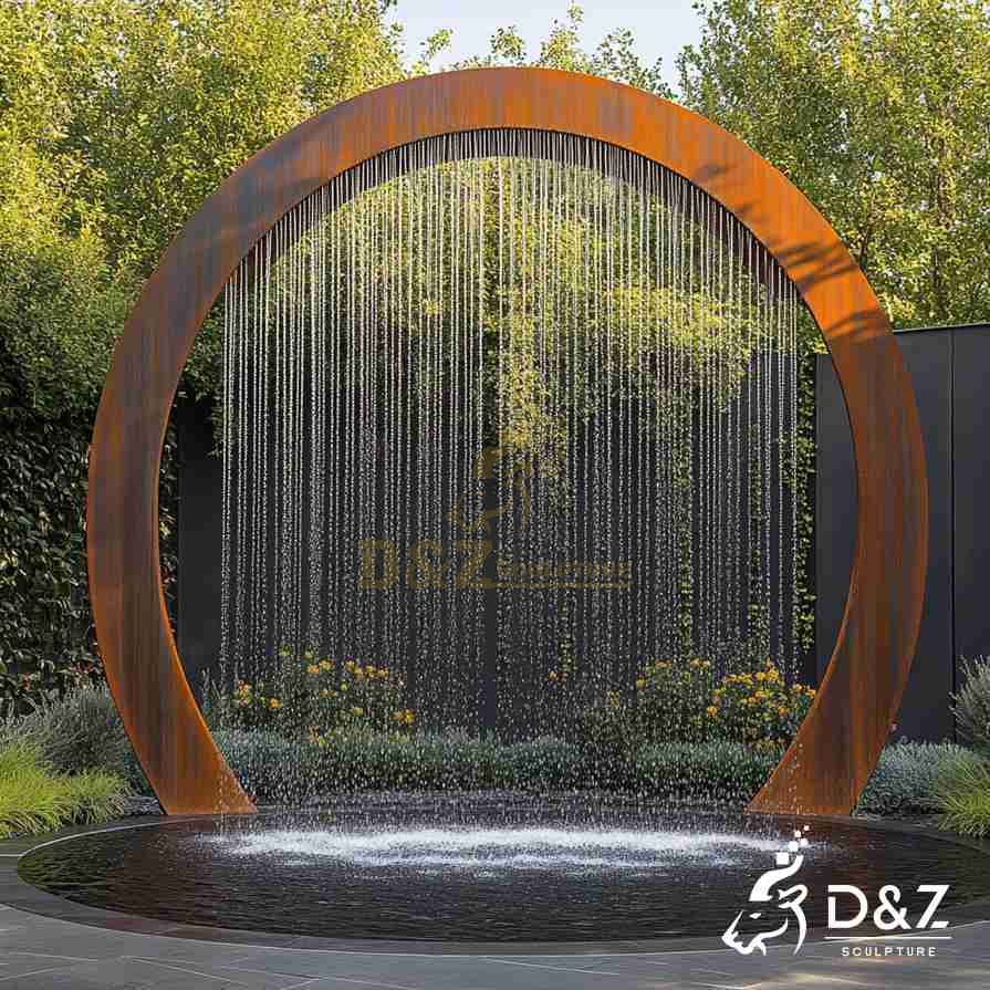 Custom Golden Metal Ring Fountain 8