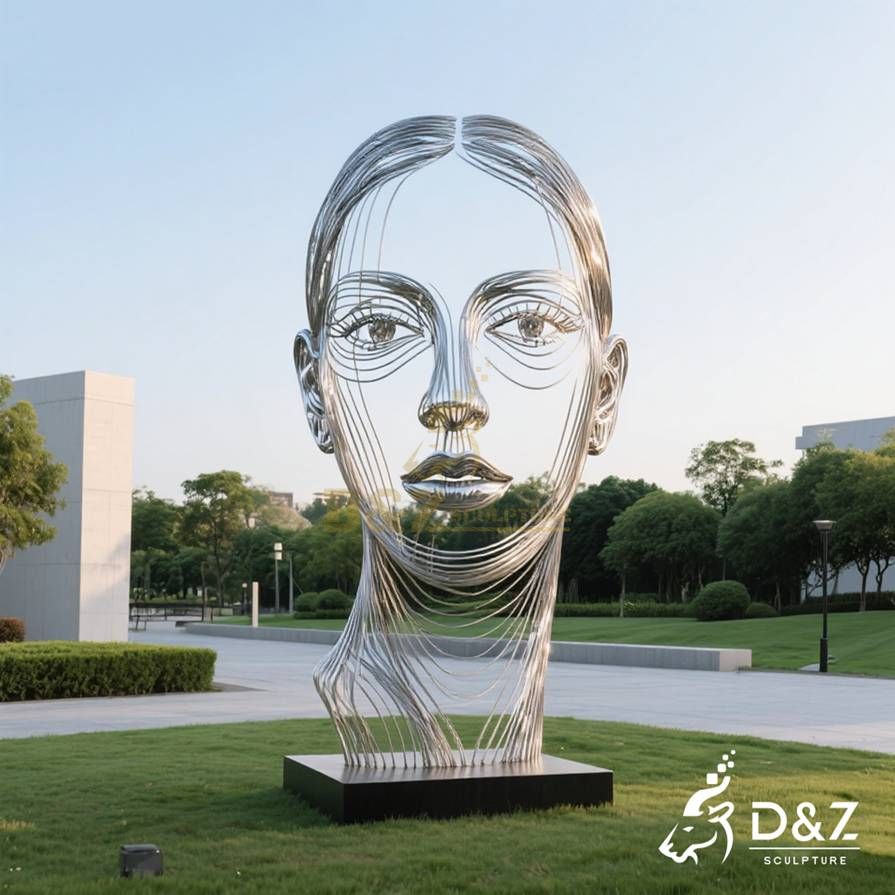 Abstract Wire Face Sculpture 2