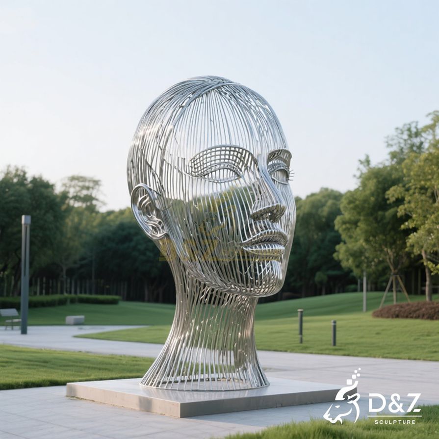 Abstract Wire Face Sculpture 4