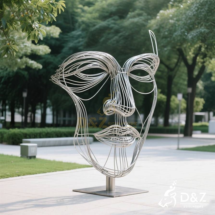 Abstract Wire Face Sculpture 6