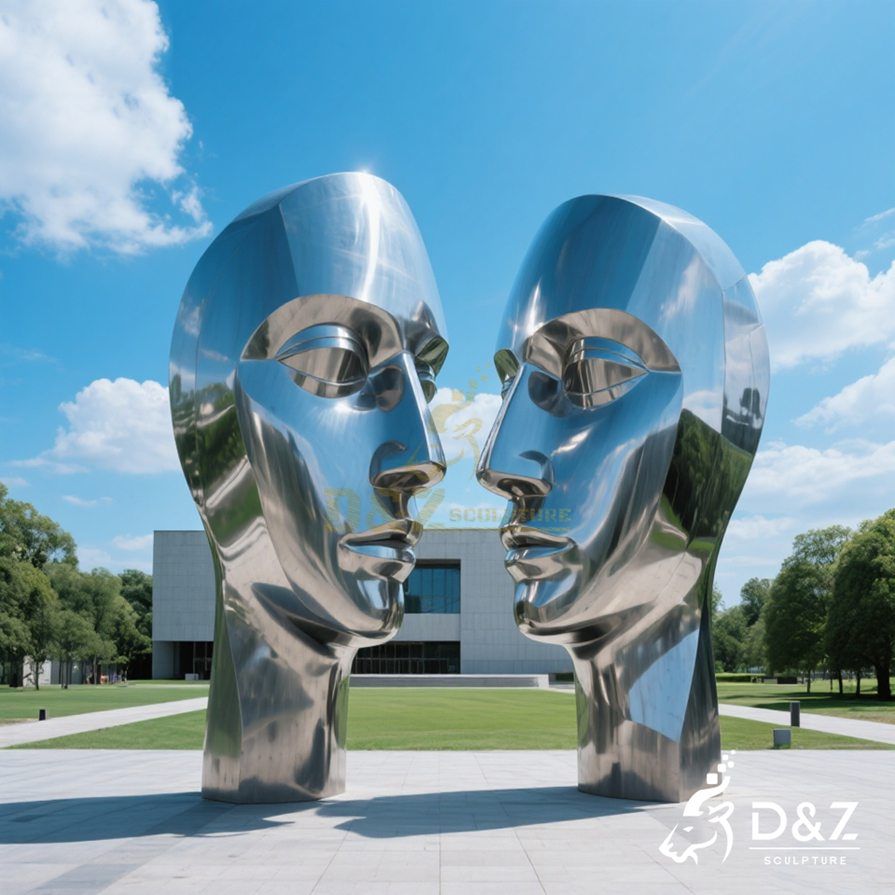 Metal Two Face Sculpture 5