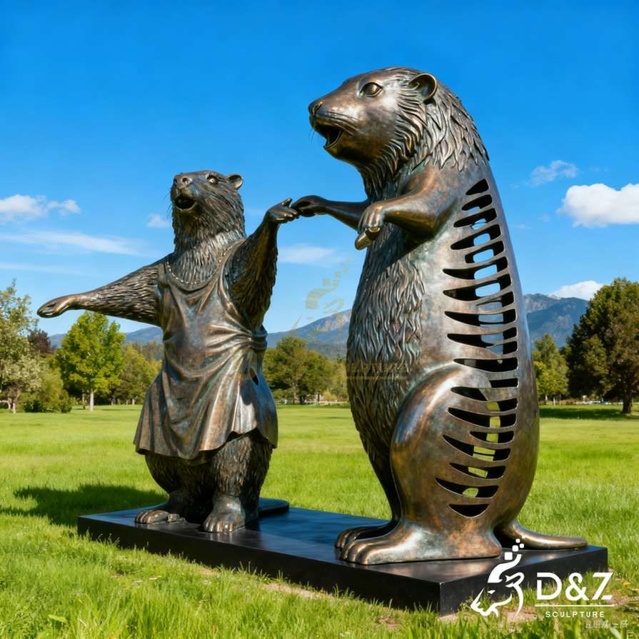 Bronze Beaver Statue 2
