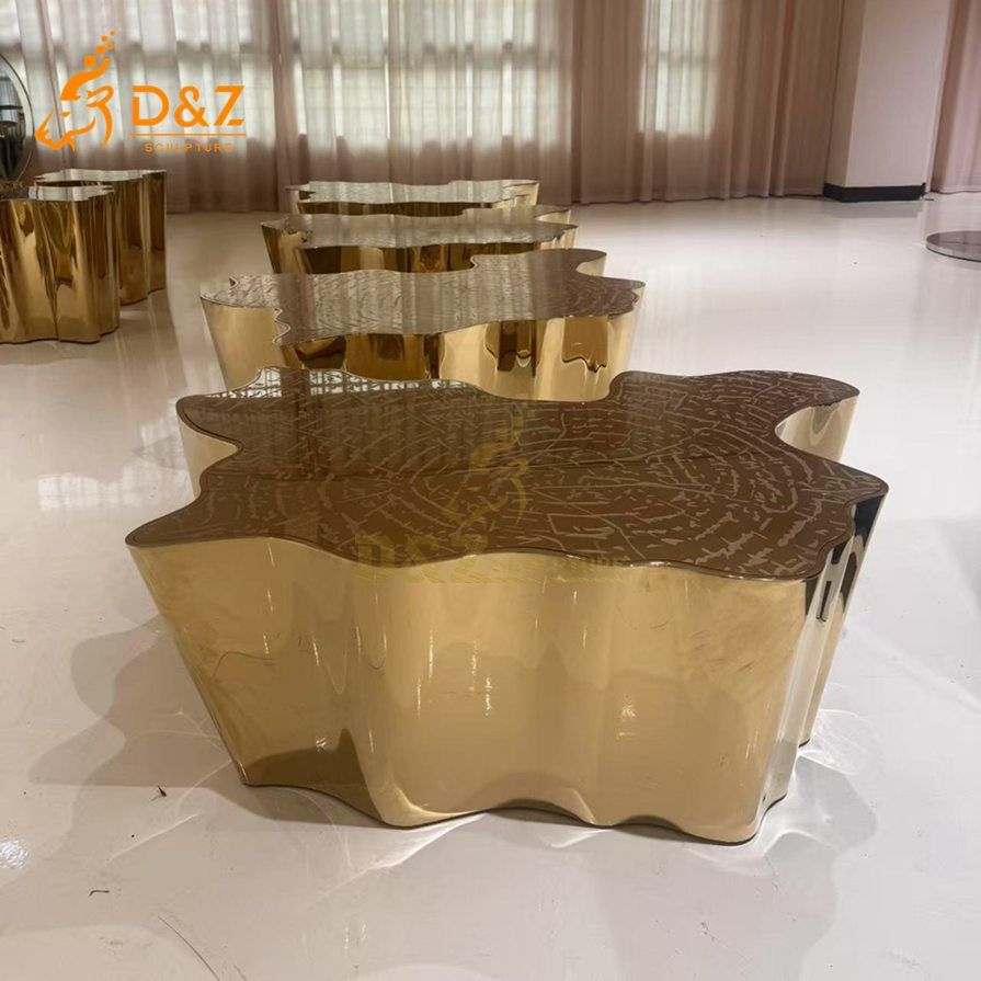 Map Gold Metal Coffee Table 1