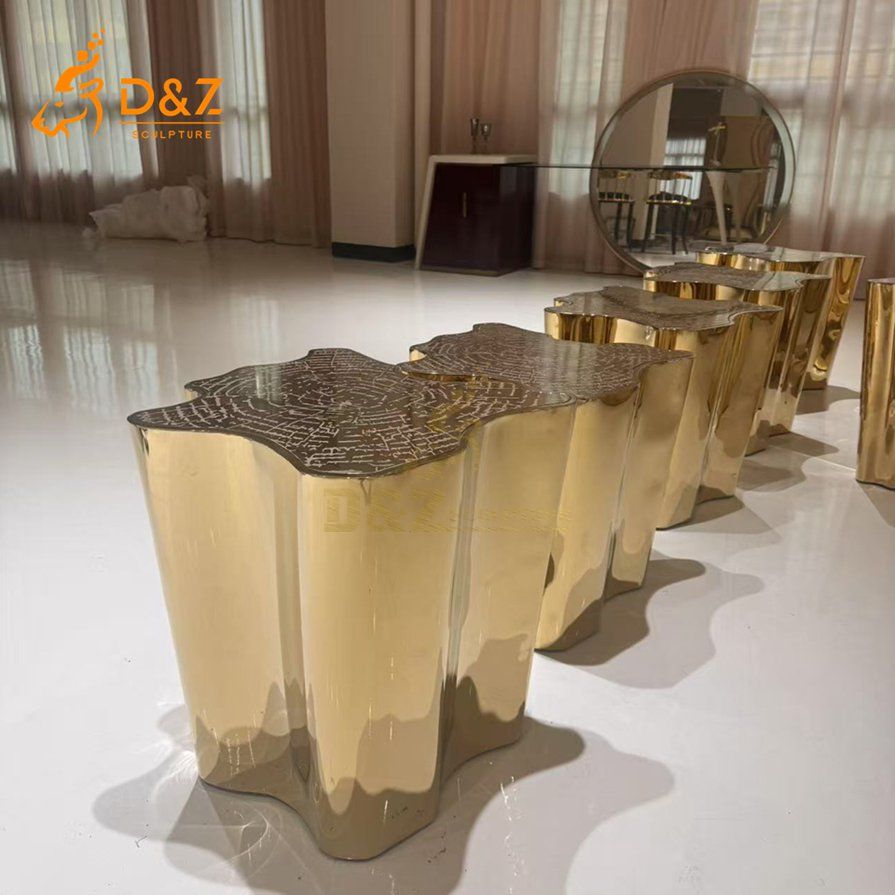 Map Gold Metal Coffee Table 6