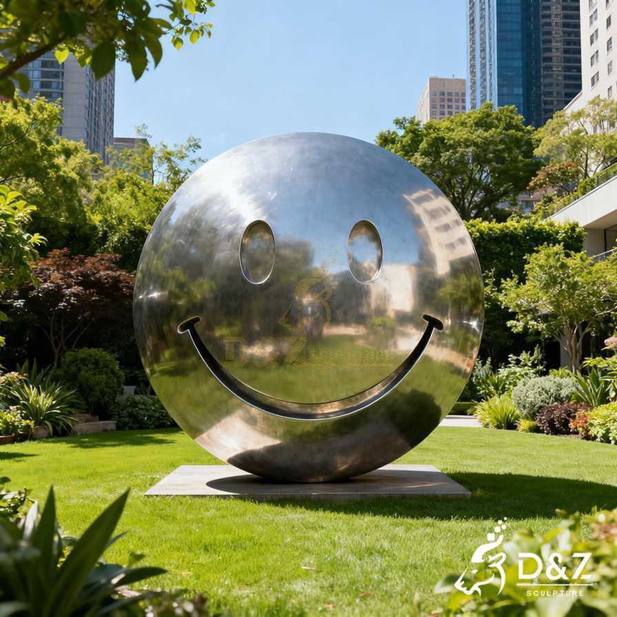 Metal Smiley Face Sculpture 6