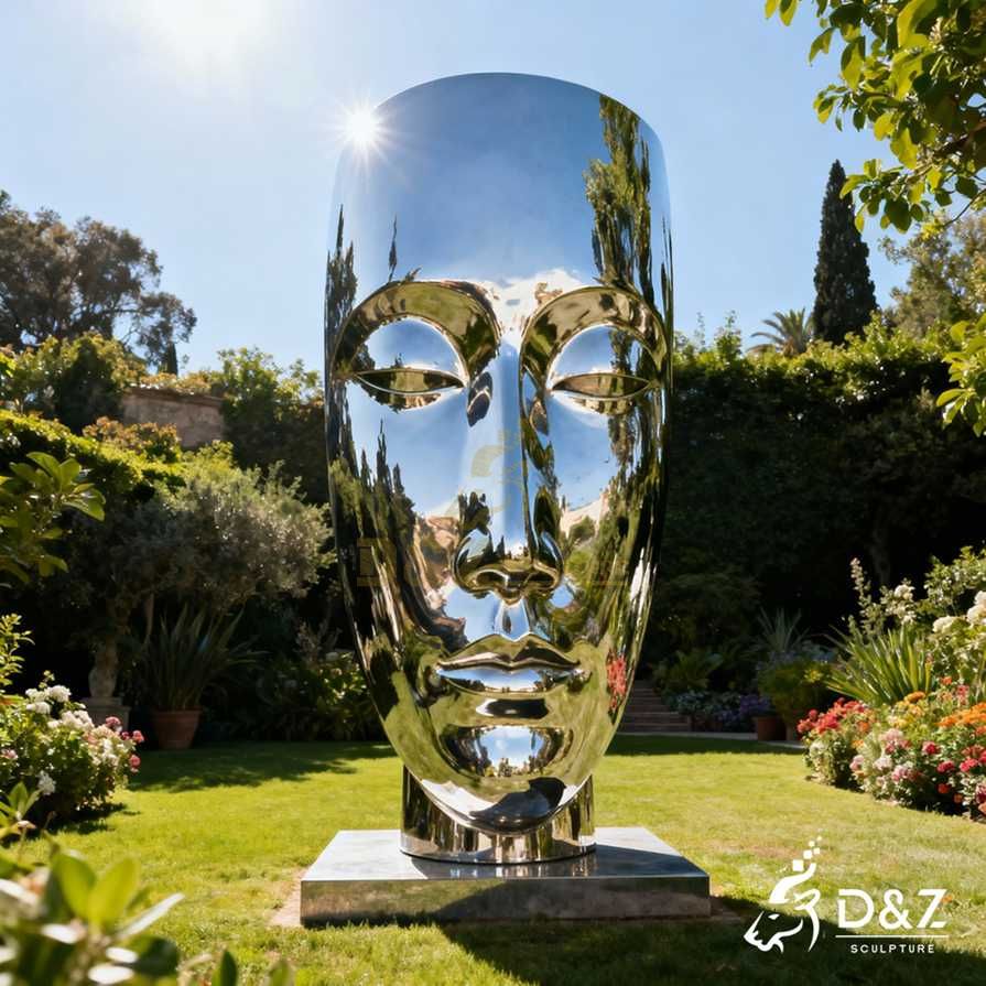 10-1 Unique Large Modern Metal Face Sculptures to Outdoor