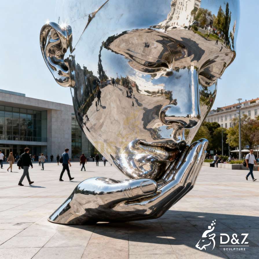 10-5 Unique Large Modern Metal Face Sculptures to Outdoor