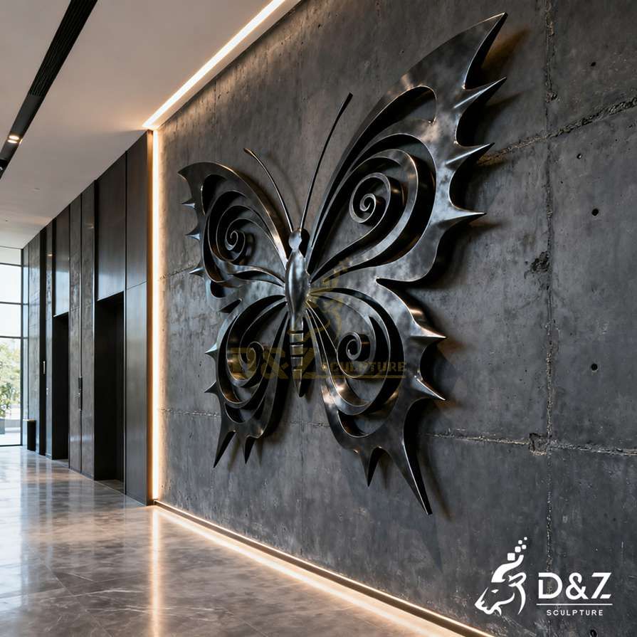 Modern Metal Butterfly Wall Sculpture 7