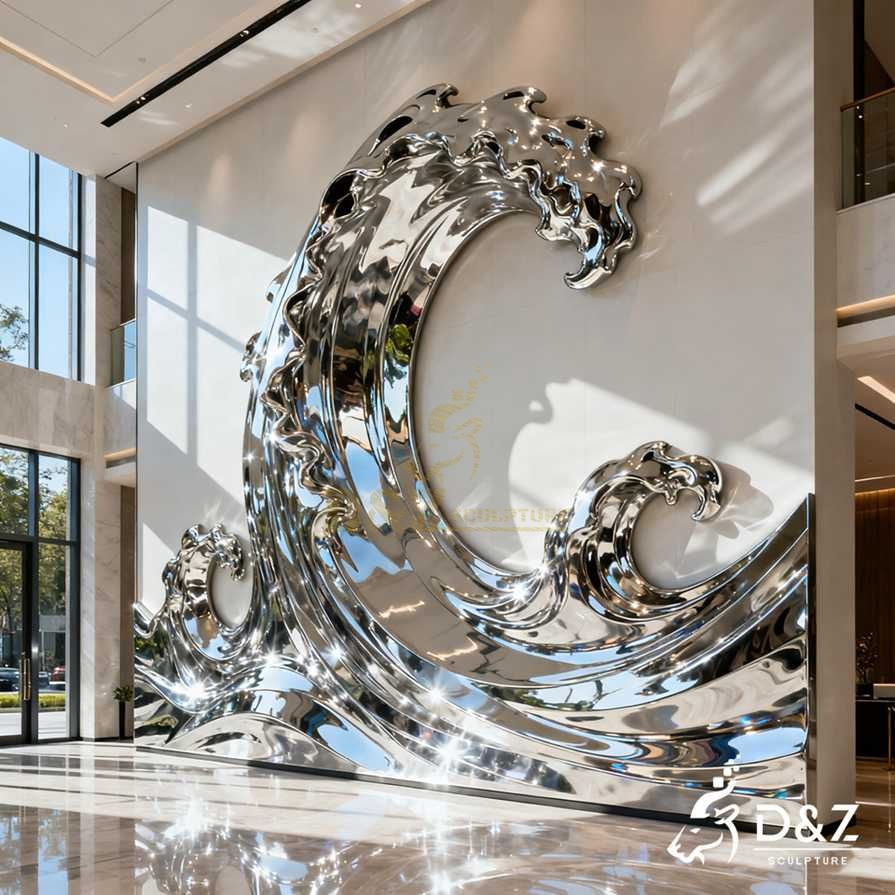 Metal Wave Wall Sculpture 4