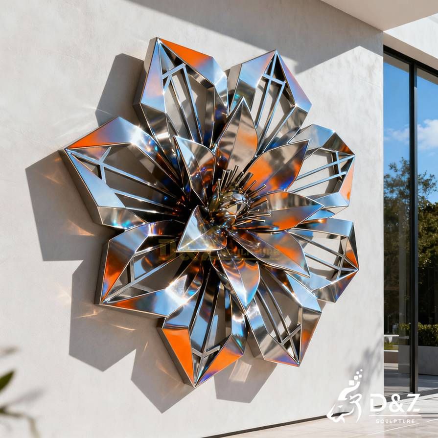 Geometric Metal Flower Wall Sculpture 2