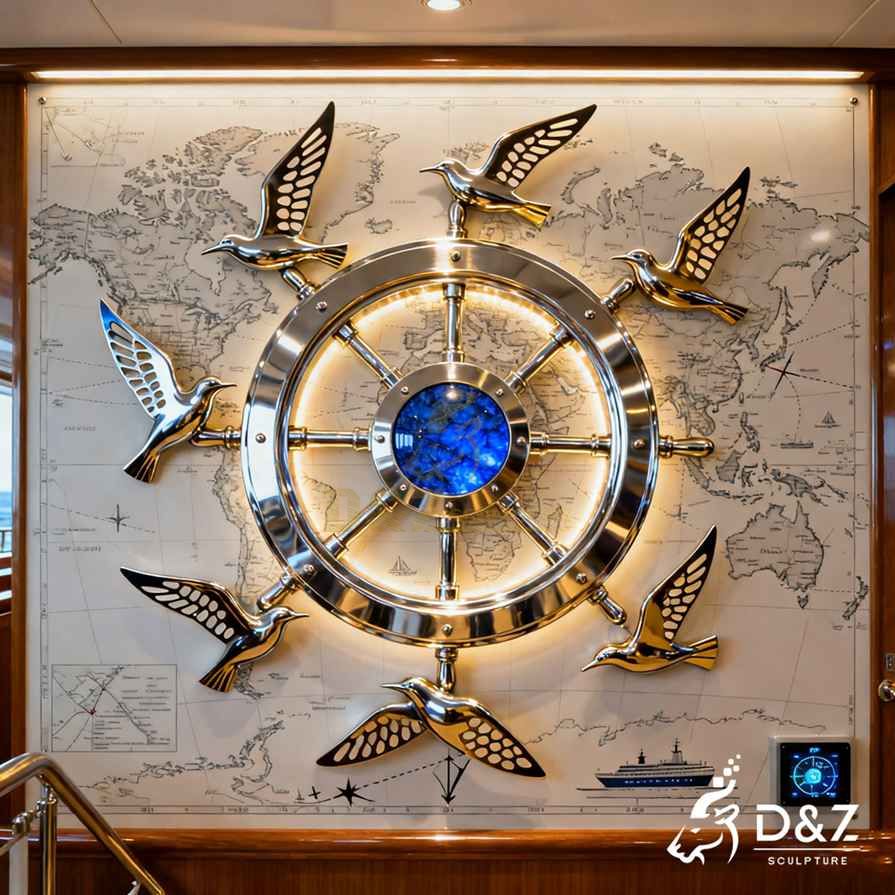Metal Seagull Wall Sculpture 1