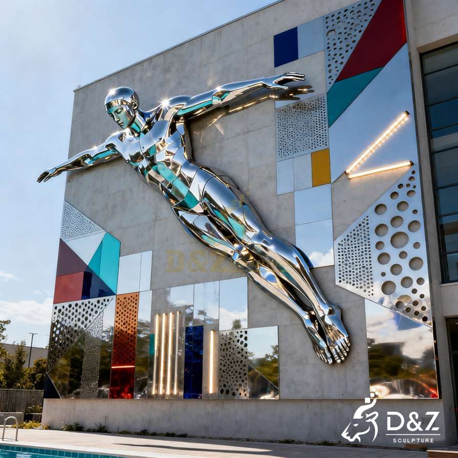 diving man wall sculpture