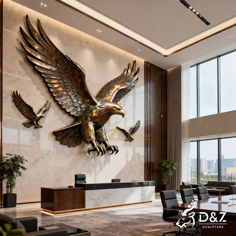 Bronze Eagle Wall Sculpture 3