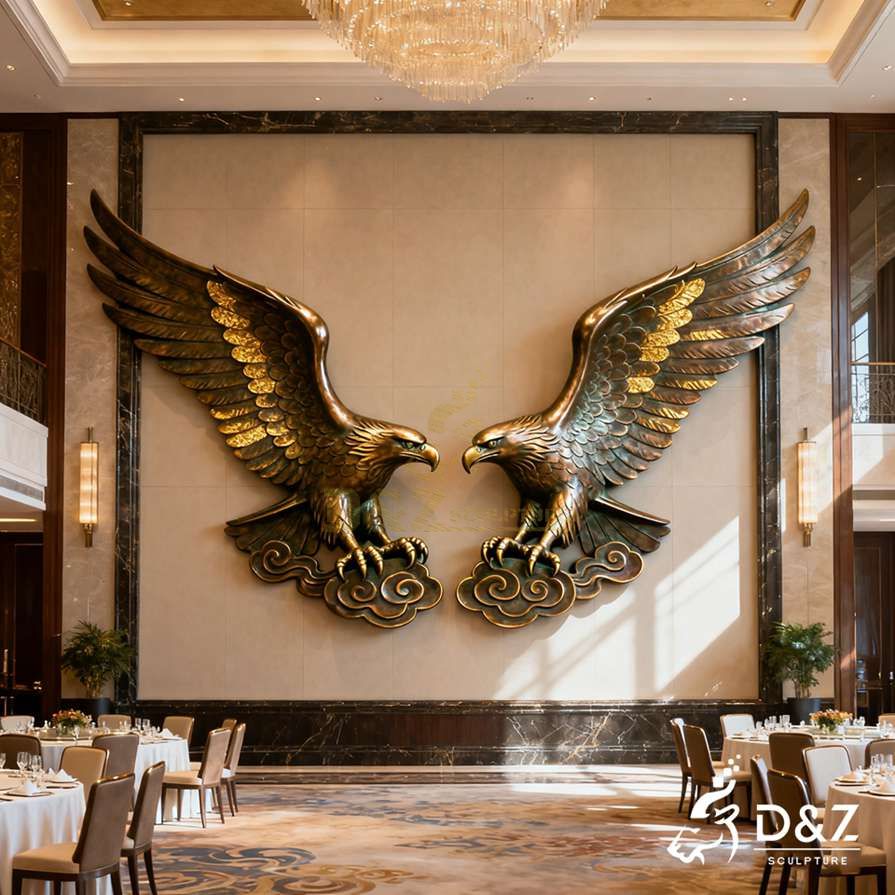 Bronze Eagle Wall Sculpture 4