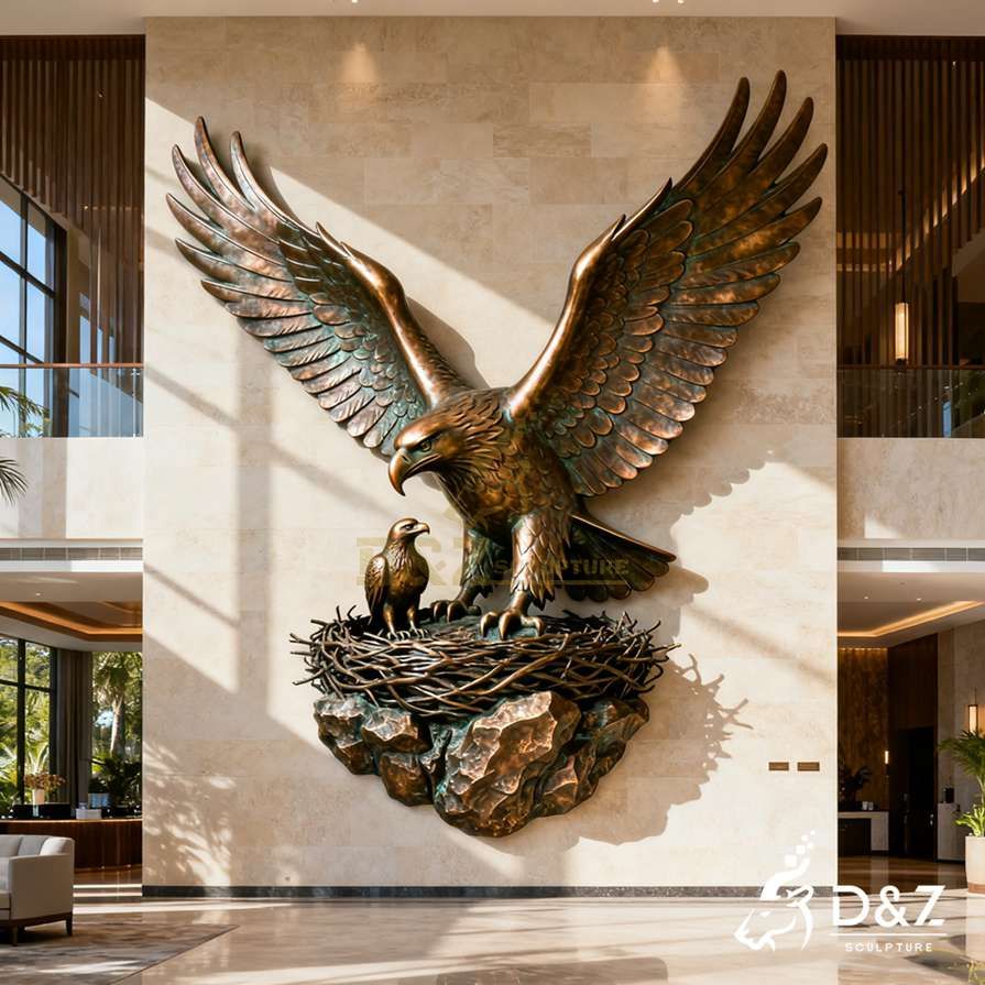 Bronze Eagle Wall Sculpture 6