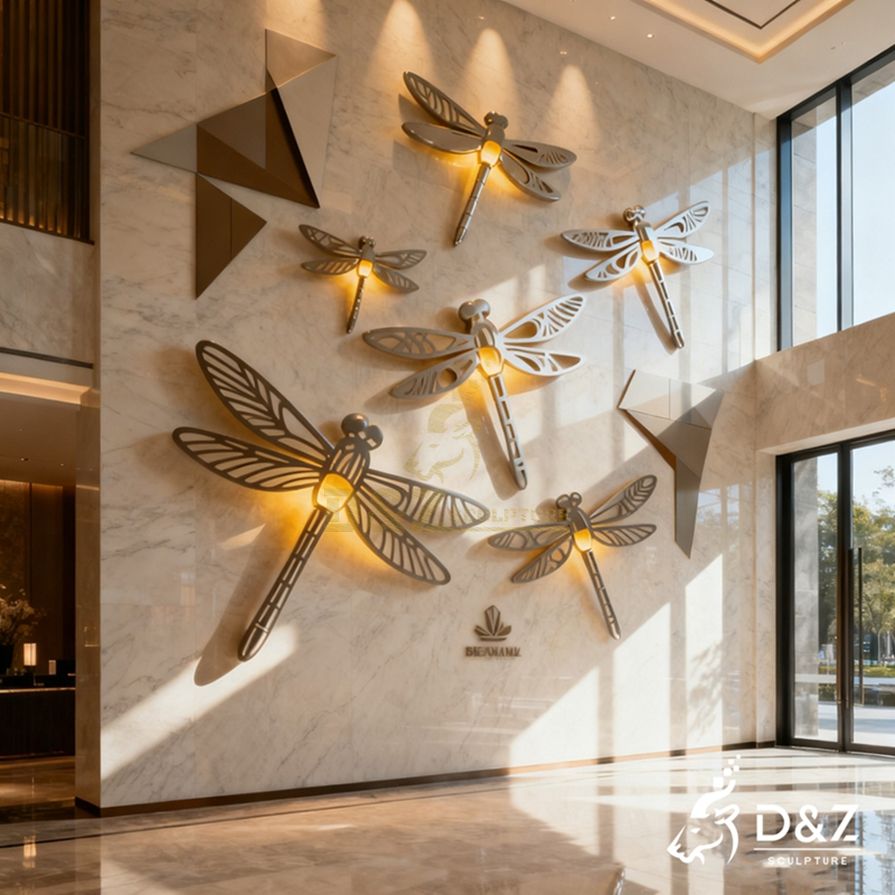 Metal Dragonfly Wall Sculpture 1