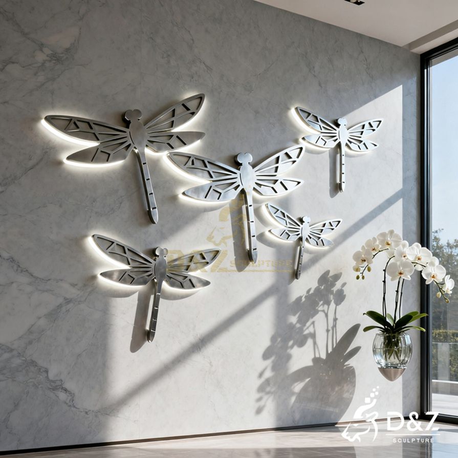 Metal Dragonfly Wall Sculpture 3