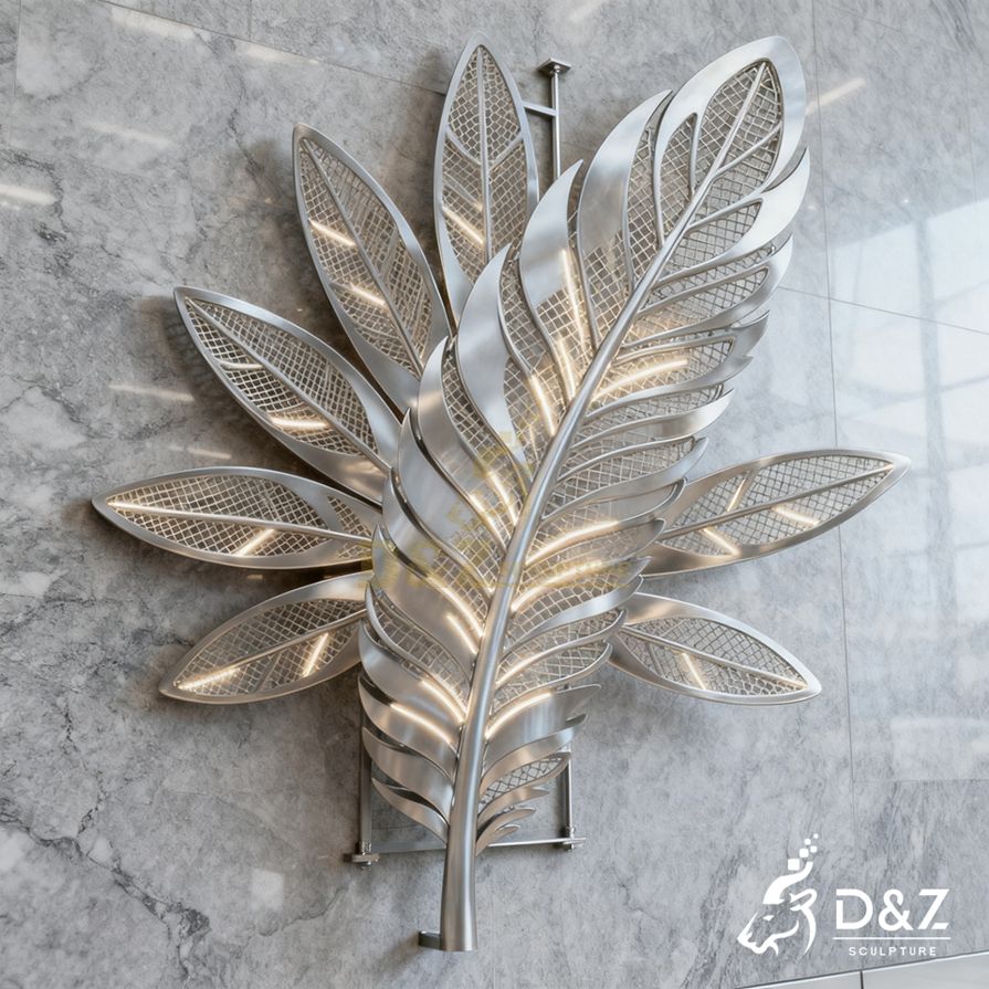 Geometric Metal Feather Wall Sculpture 1 Geometric Metal Feather Wall Sculpture 1