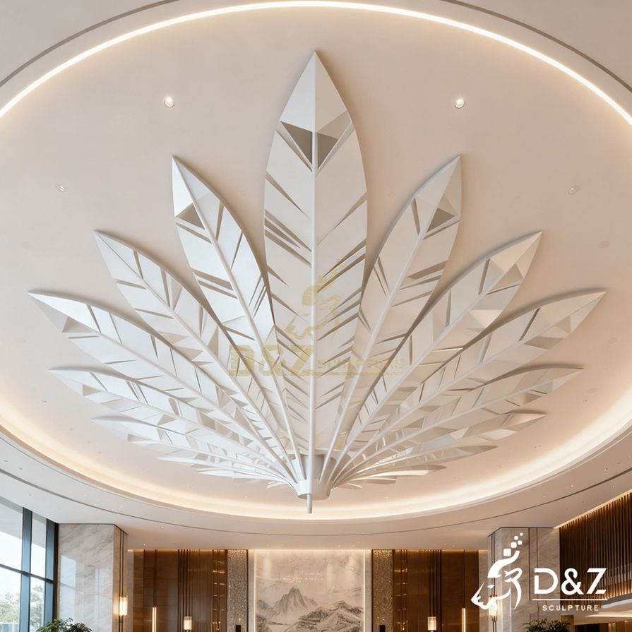 Geometric Metal Feather Wall Sculpture 2 Geometric Metal Feather Wall Sculpture 2