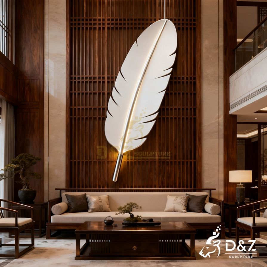Geometric Metal Feather Wall Sculpture 6 Geometric Metal Feather Wall Sculpture 6