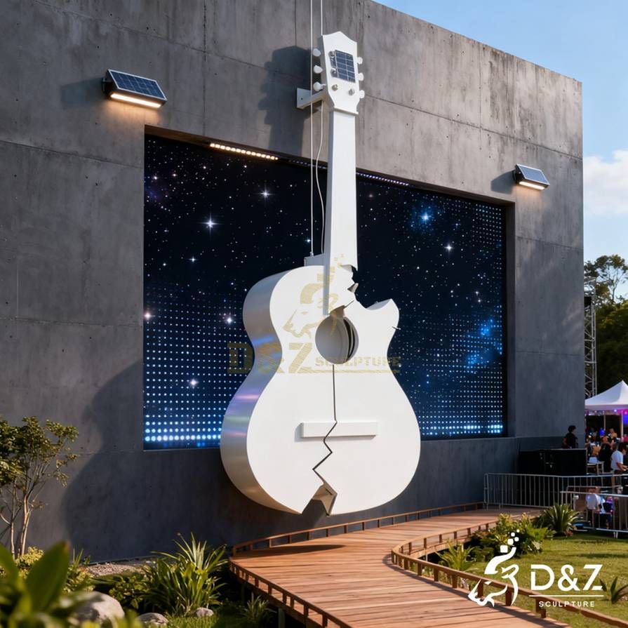 Metal Guitar Wall Sculpture 5 Metal Guitar Wall Sculpture 5