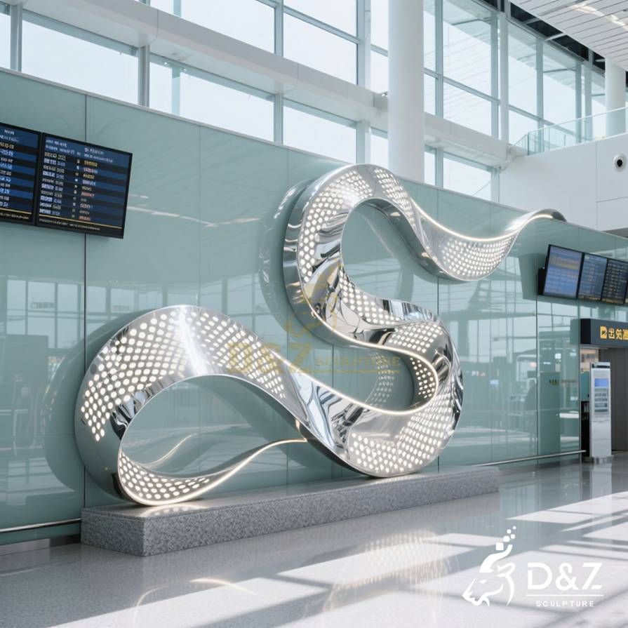 Abstract Metal Ribbon Wall Sculpture 2 Abstract Metal Ribbon Wall Sculpture 2