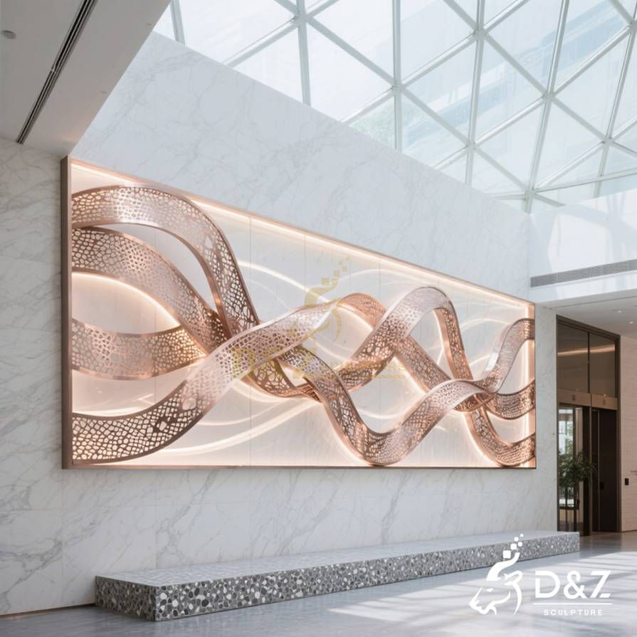 Abstract Metal Ribbon Wall Sculpture 5 Abstract Metal Ribbon Wall Sculpture 5