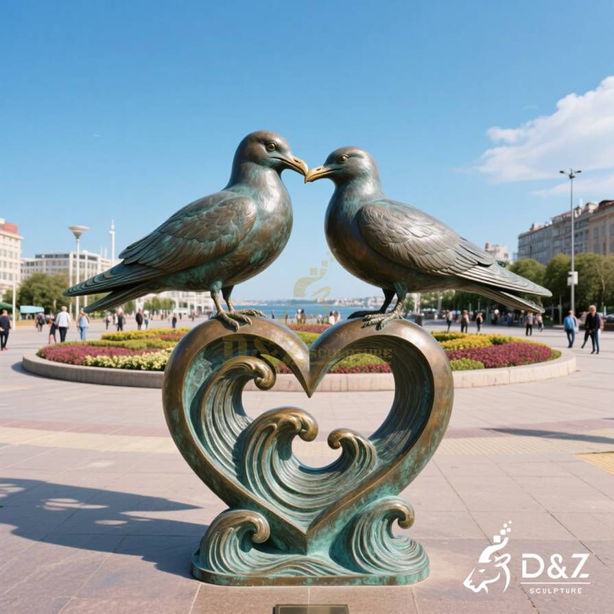 Bronze Seagull Love Sculpture 2 Bronze Seagull Love Sculpture 2