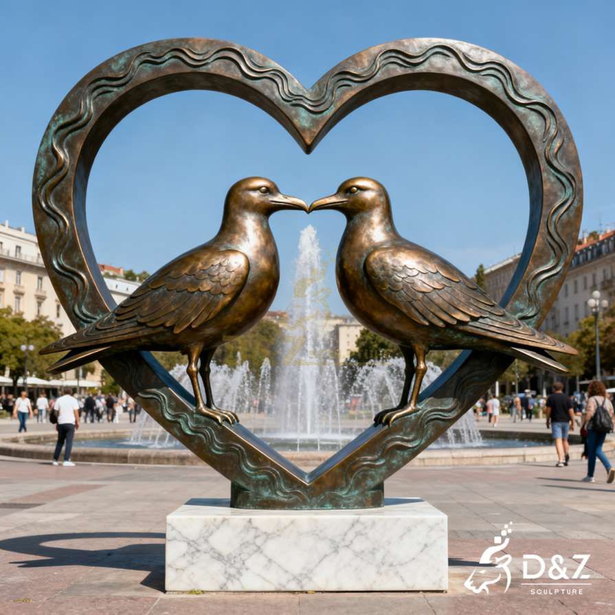 Bronze Seagull Love Sculpture 3 Bronze Seagull Love Sculpture 3