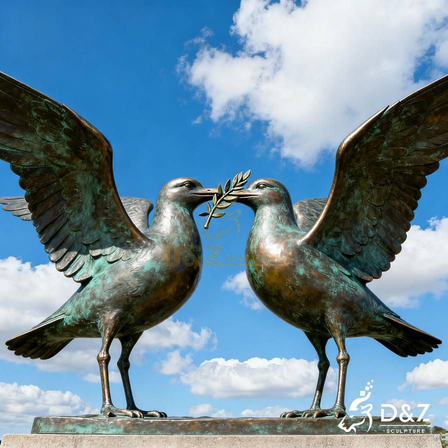 Bronze Seagull Love Sculpture 6 Bronze Seagull Love Sculpture 6