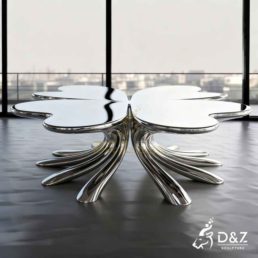 Abstract Silver Metal Coffee Table 2 Abstract Silver Metal Coffee Table 2