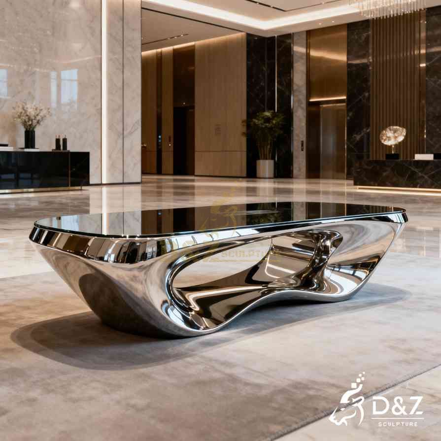 Abstract Silver Metal Coffee Table 3 Abstract Silver Metal Coffee Table 3