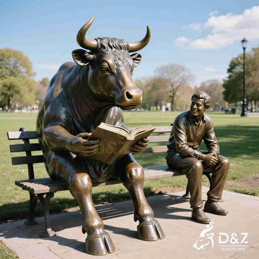 Sitting Bull Statue Reading with Human 6 Sitting Bull Statue Reading with Human 6