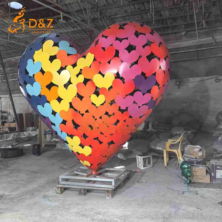 Metal Colorful Heart Sculpture 2 Metal Colorful Heart Sculpture 2