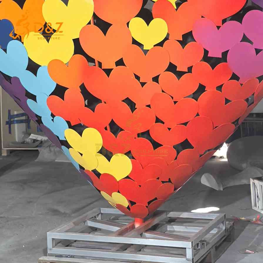 Metal Colorful Heart Sculpture 5 Metal Colorful Heart Sculpture 5