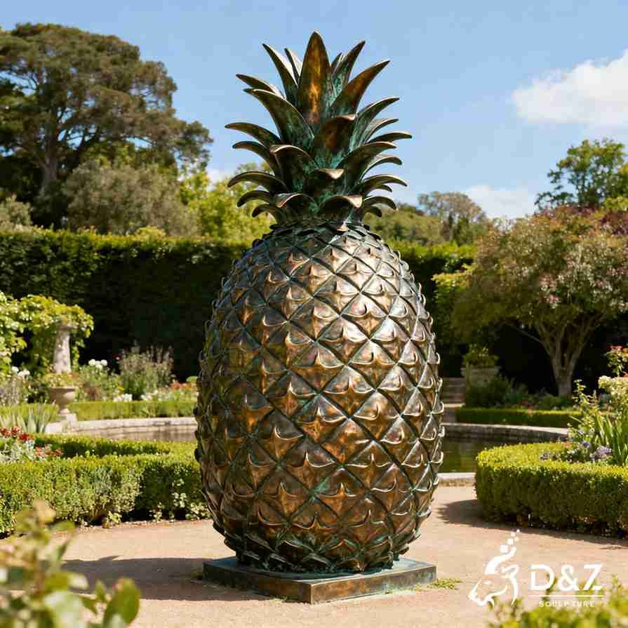 Bronze Pineapple Garden Statue 5 Bronze Pineapple Garden Statue 5