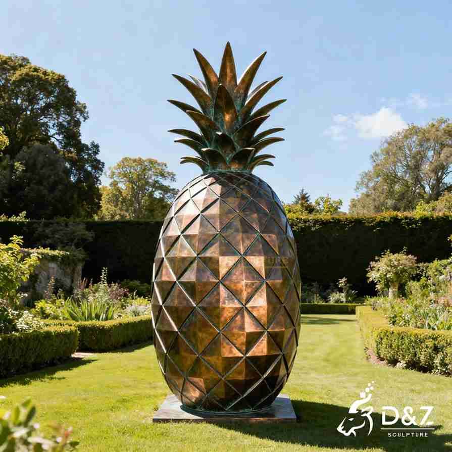 Bronze Pineapple Garden Statue 6 Bronze Pineapple Garden Statue 6