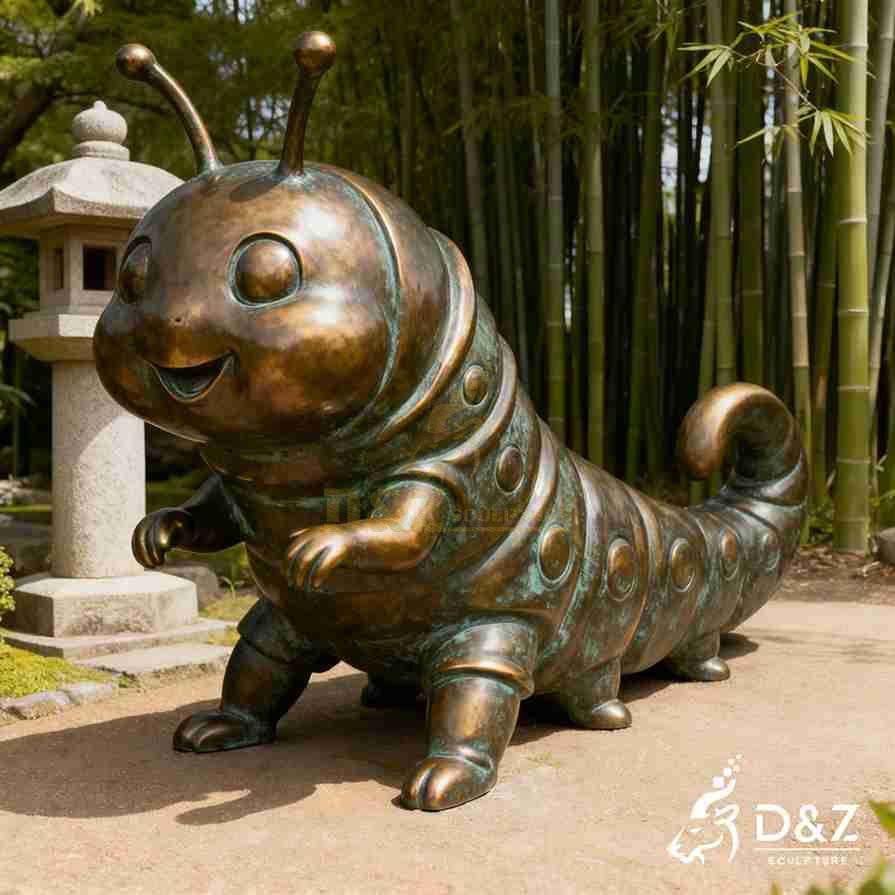 Bronze Caterpillar Garden Statue 2 Bronze Caterpillar Garden Statue 2