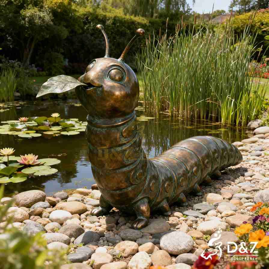 Bronze Caterpillar Garden Statue 3 Bronze Caterpillar Garden Statue 3