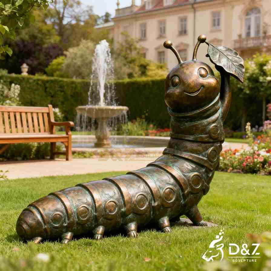Bronze Caterpillar Garden Statue 5 Bronze Caterpillar Garden Statue 5