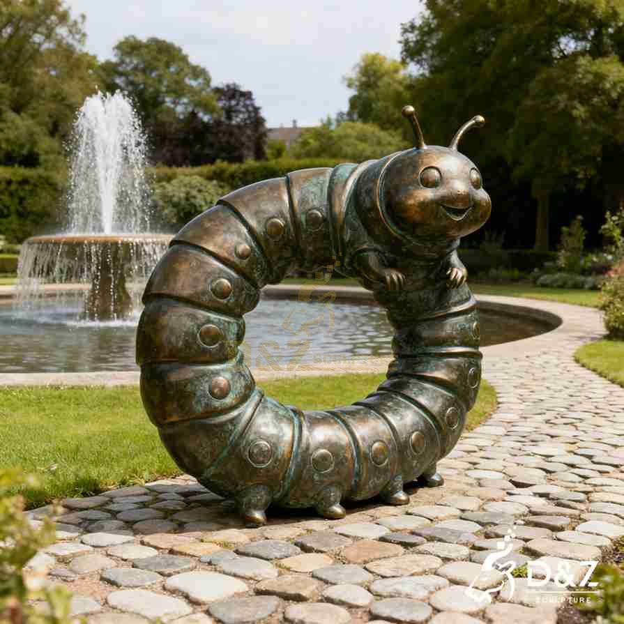 Bronze Caterpillar Garden Statue 6 Bronze Caterpillar Garden Statue 6