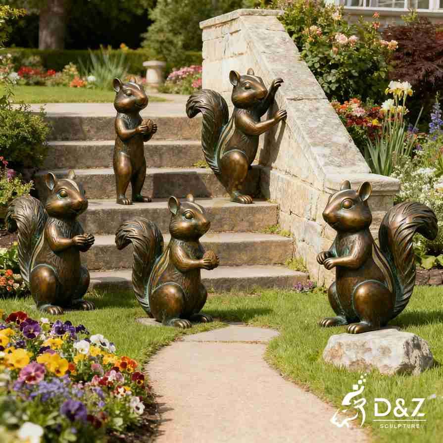 Bronze Chipmunk Garden Statue 4 Bronze Chipmunk Garden Statue 4