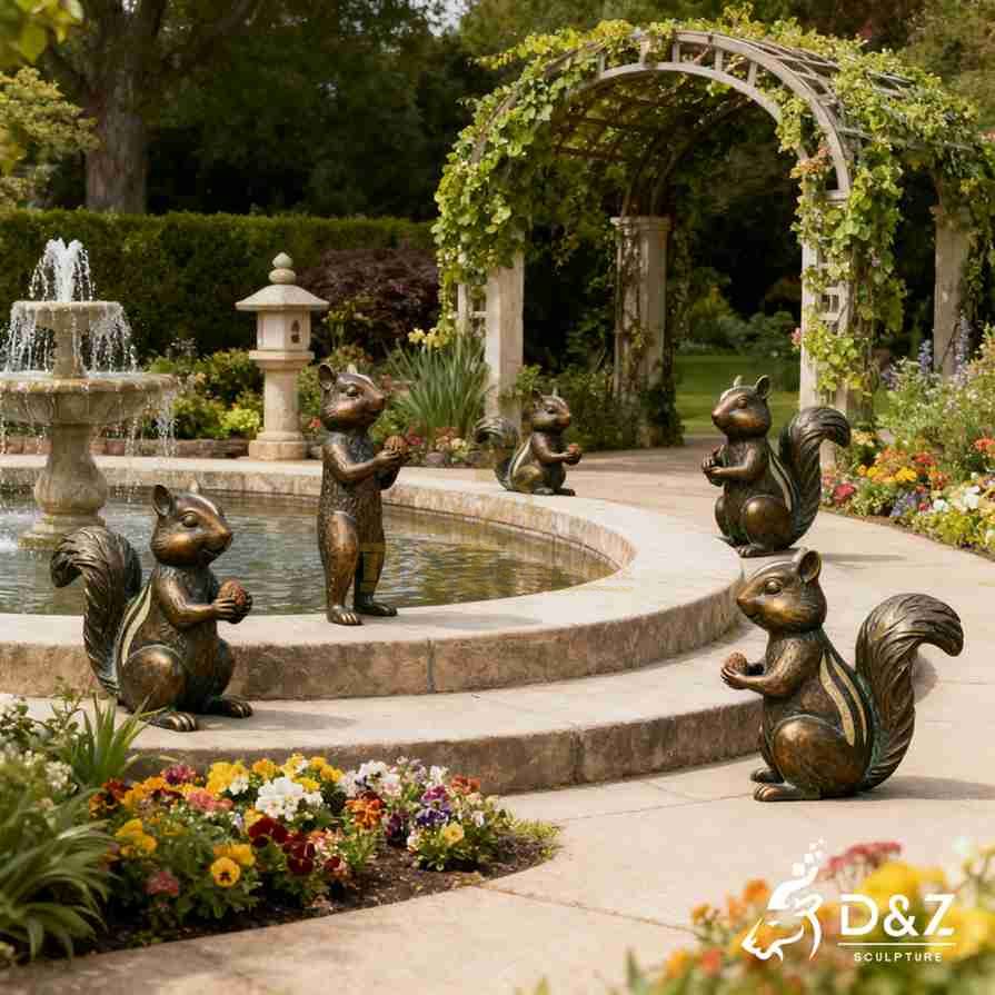 Bronze Chipmunk Garden Statue 5 Bronze Chipmunk Garden Statue 5