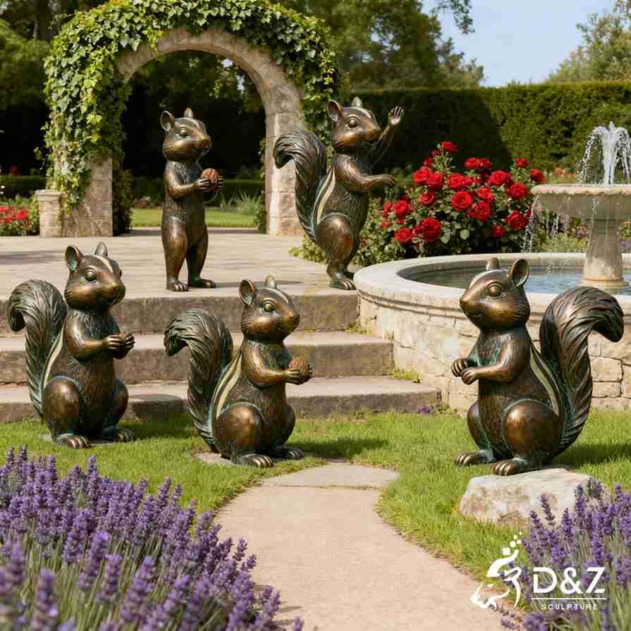 Bronze Chipmunk Garden Statue 6 Bronze Chipmunk Garden Statue 6