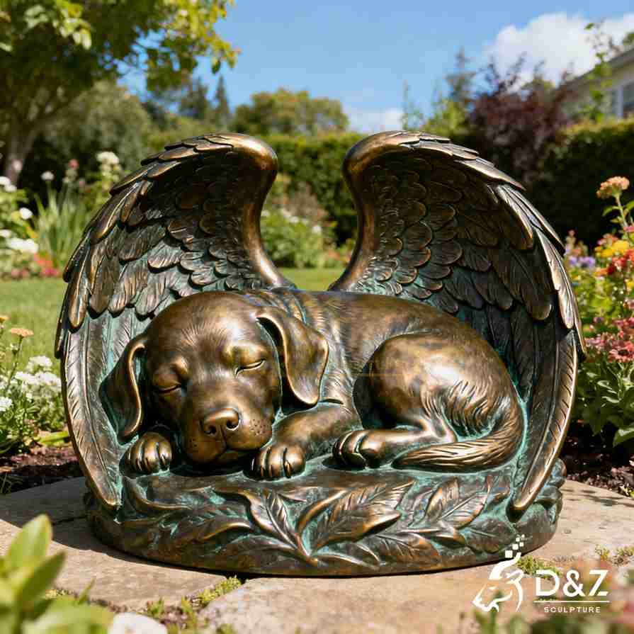 Sleeping Dog Angel Garden Statue 2 Sleeping Dog Angel Garden Statue 2