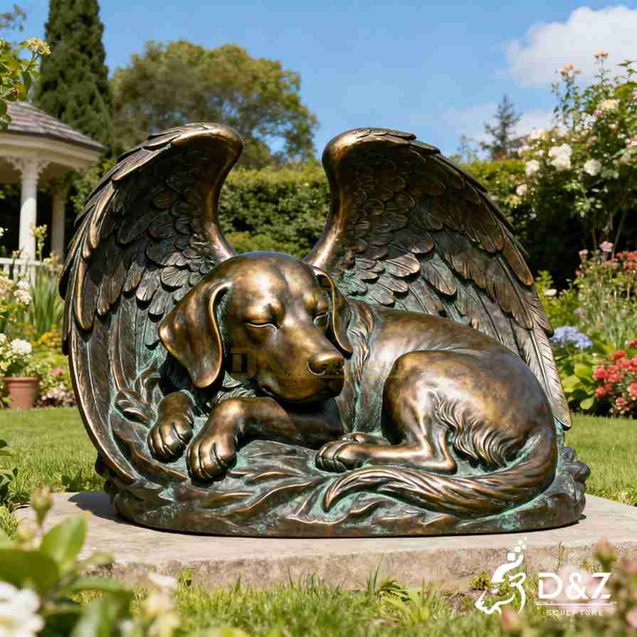 Sleeping Dog Angel Garden Statue 4 Sleeping Dog Angel Garden Statue 4