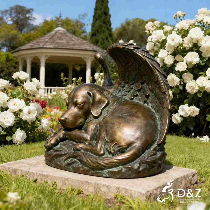 Sleeping Dog Angel Garden Statue 6 Sleeping Dog Angel Garden Statue 6