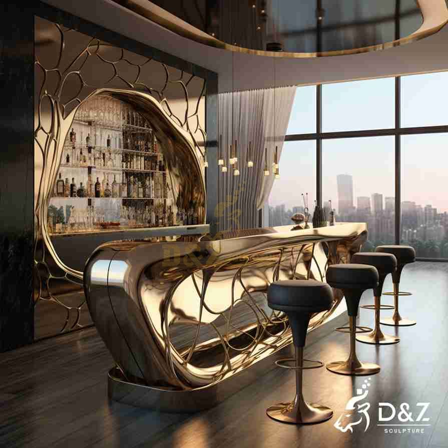 Modern Metal Island Bar Counter 5