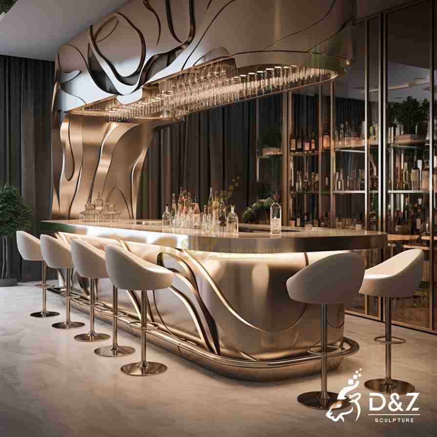 Modern Metal Island Bar Counter 6