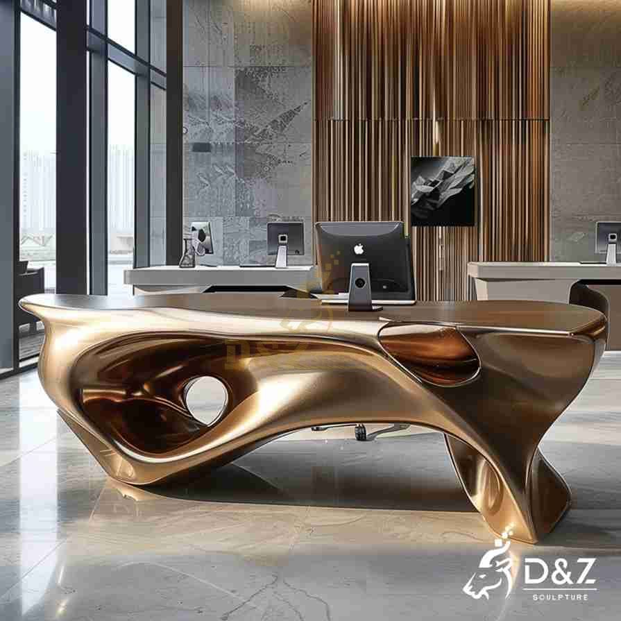 Bronze Fluid Art Table 6